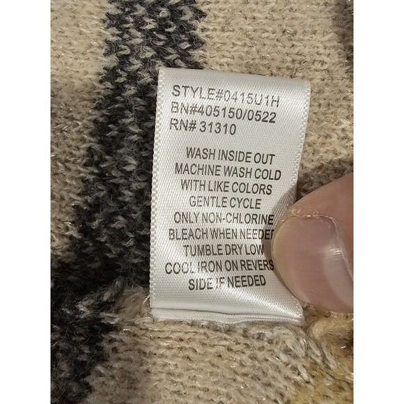 Fortune & Ivy Cardigan Sweater Striped Long Sleeve Open Size L - Picture 13 of 13